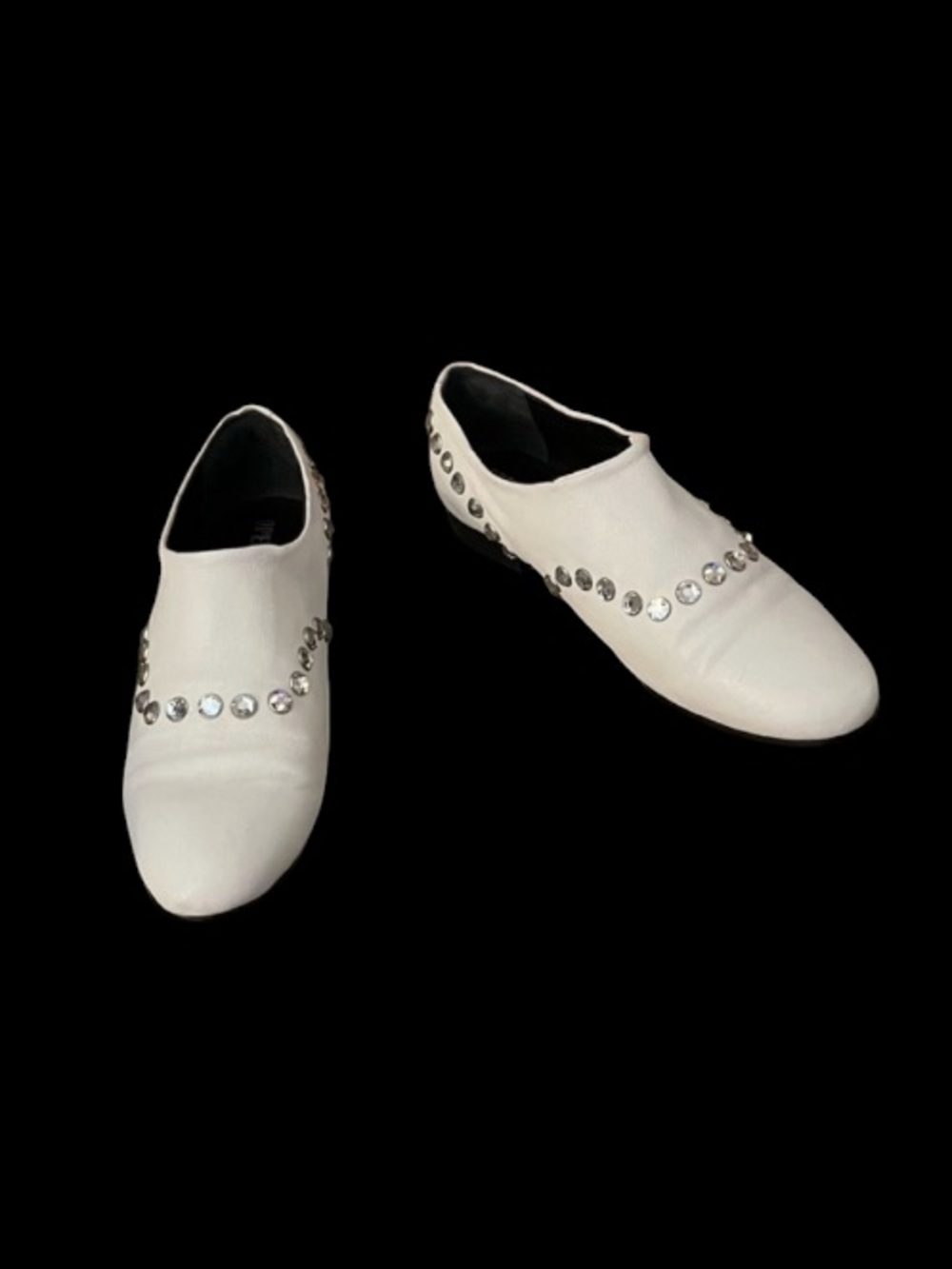 Opening Ceremony White Leather Rhinestone Charly Slip On Flat Loafer Shoes 6